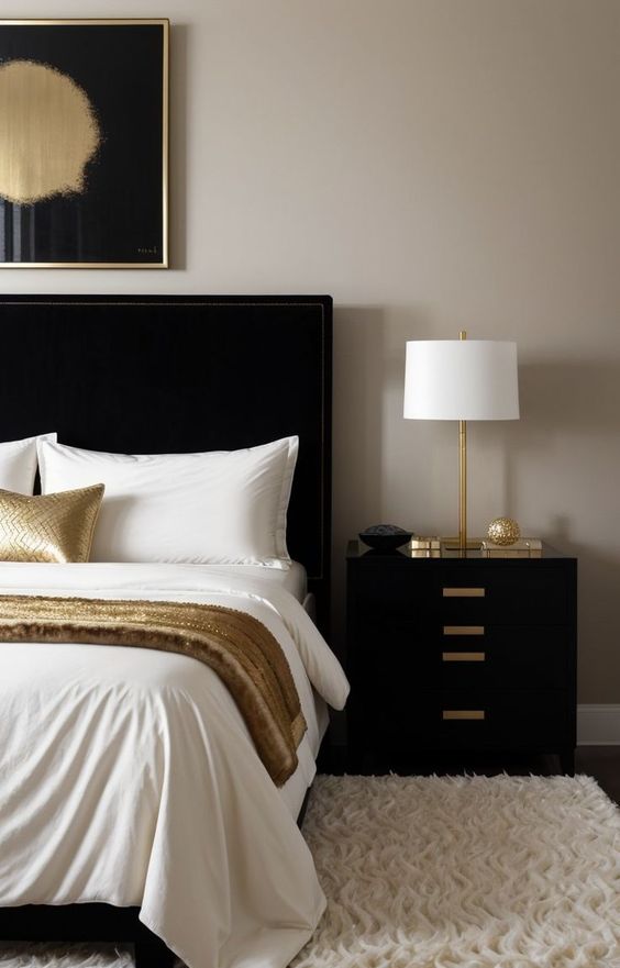 Luxurious Dark Bedroom Styling Inspo