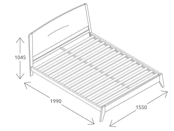 Finn Double Size Bed Frame | Natural Hardwood 