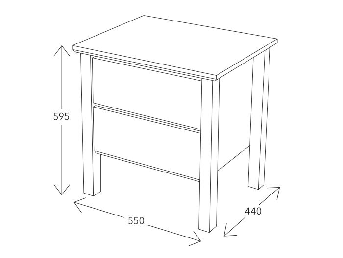 Standard bedside table dimensions australia