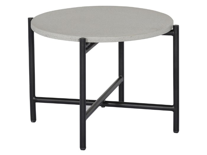 Carpiano Round Outdoor Side Table Black | Grey