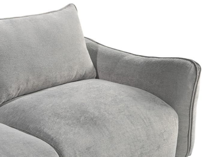 Cosy Corner Sofa w / Storage Ottoman | Light Grey