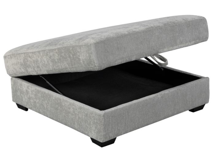Cosy Corner Sofa w / Storage Ottoman | Light Grey