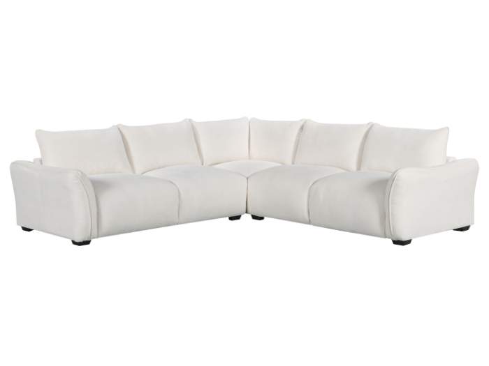 Cosy Corner Sofa w / Storage Ottoman | White