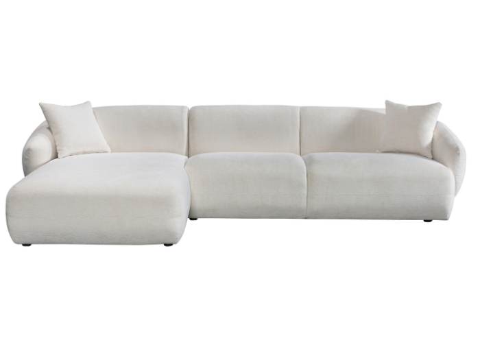 Courbe Curved Chaise Sofa | 3 Seater - Left Chaise - Sectional Sofa | White