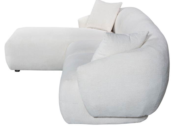 Courbe Curved Chaise Sofa | 3 Seater - Left Chaise - Sectional Sofa | White