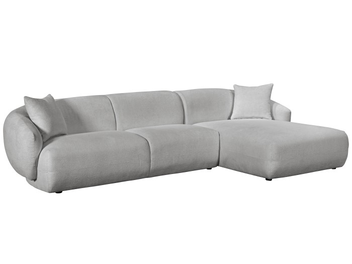 Courbe Light Grey Curved Chaise Sofa | Right Chaise | Sectional Sofa