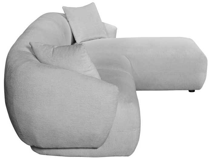 Courbe Light Grey Curved Chaise Sofa | Right Chaise | Sectional Sofa