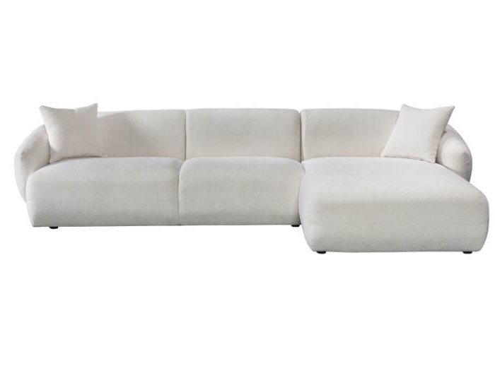 Courbe Curved Chaise Sofa | 3 Seater - Right Chaise - Sectional Sofa | White