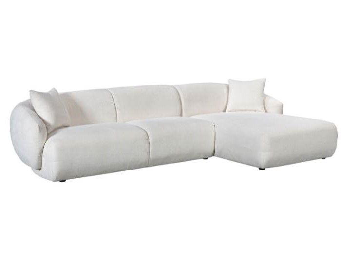 Courbe Curved Chaise Sofa | 3 Seater - Right Chaise - Sectional Sofa | White