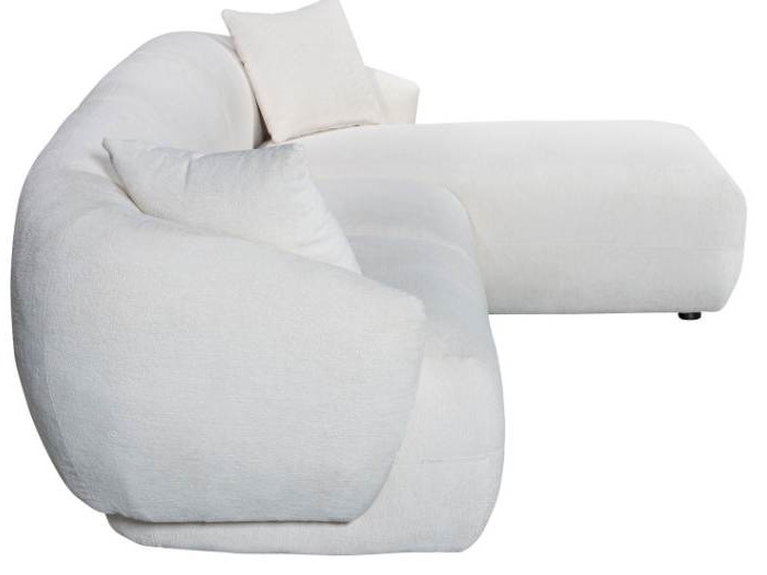 Courbe Curved Chaise Sofa | 3 Seater - Right Chaise - Sectional Sofa | White