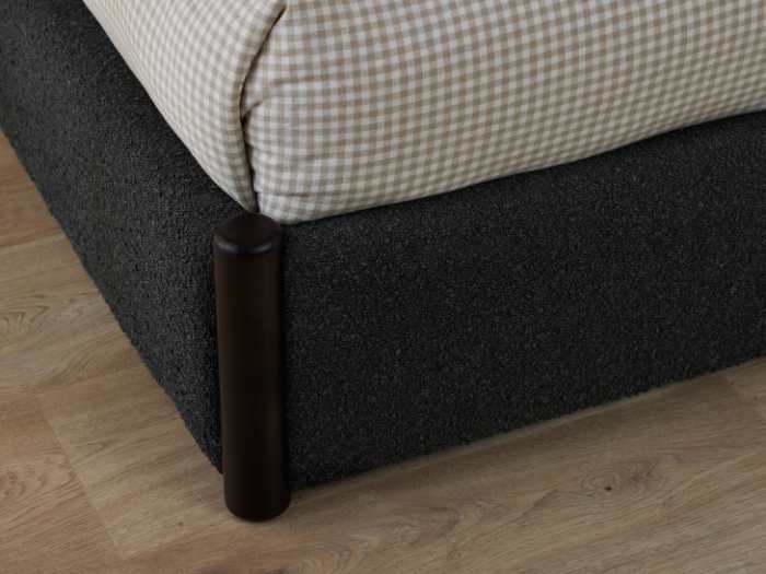 Cove Boucle Queen Bed | Black Boucle Fabric