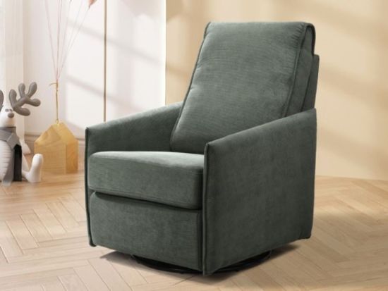 Aster Corduroy Rocking Chair | Green Fabric