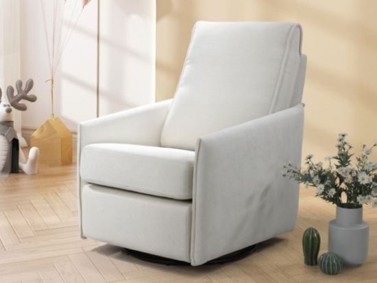 Aster Corduroy Rocking Chair | Beige Fabric