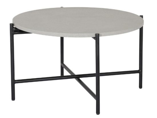 Carpiano Round Outdoor Coffee Table Black | Grey