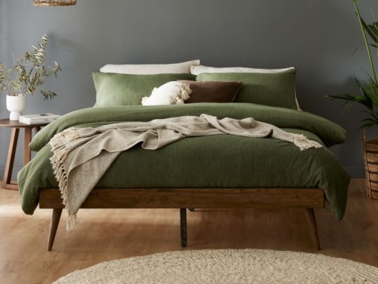 Franki Double Hardwood Bed Base | Rustic Walnut