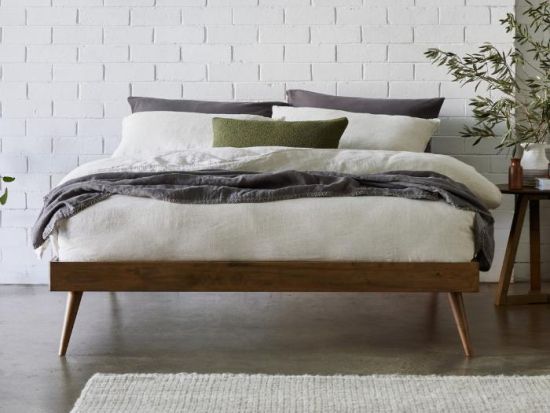 Franki Queen Hardwood Bed Base | Rustic Walnut