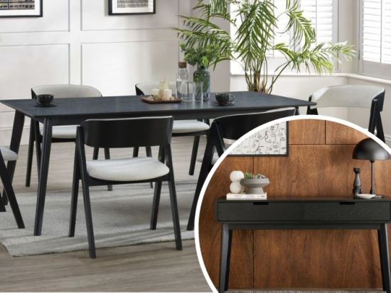 Gaudo 8PCE Dining Room Package | Black | Beige