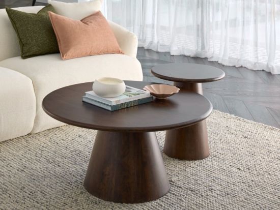 Manor 2PCE Hardwood Round Coffee & Side Table | Arabica Walnut