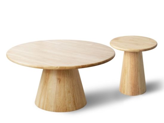 Manor 2PCE Hardwood Round Coffee & Side Table | Natural