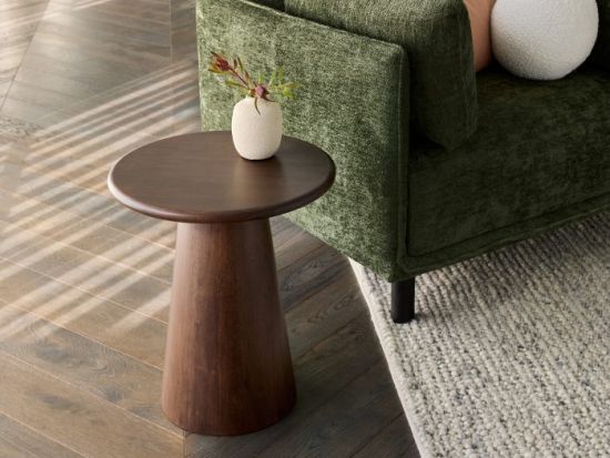 Manor Hardwood Round Side Table | Arabica Walnut