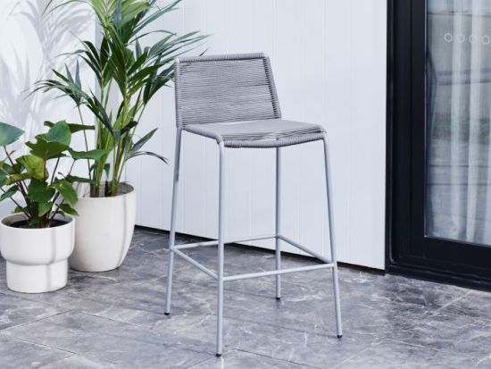 Novara Steel Outdoor Bar Stool | Grey