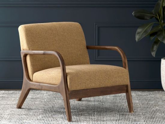 Paris Mustard Occasional Chair | Rustic Walnut | Hardwood Frame
