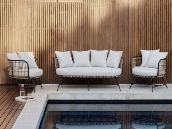 Arden 3PCE Bamboo Wicker Outdoor Lounge Set