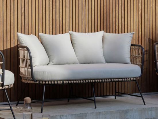 Arden Bamboo Wicker 2 Seater Outdoor Lounge