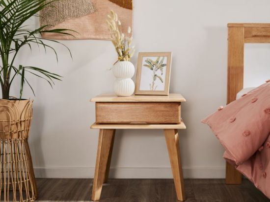 Ari Bedside Table | Natural Hardwood