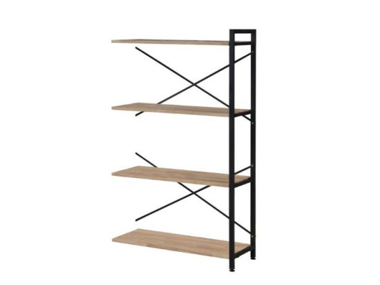 Axel Extension Shelving Unit | Black Steel & Natural Hardwood | Medium (1430 x 850mm)