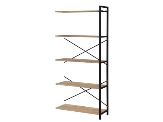 Axel Extension Shelving Unit | Black Steel & Natural Hardwood | Tall (1850 x 850mm)