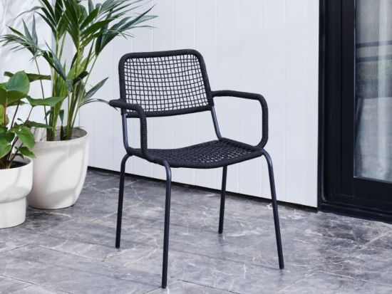 Bahamas Stackable Steel Outdoor Dining Chair | Black