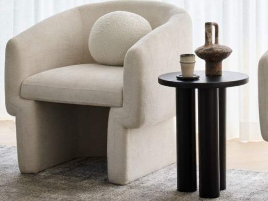 Berlyn Black Hardwood Side Table