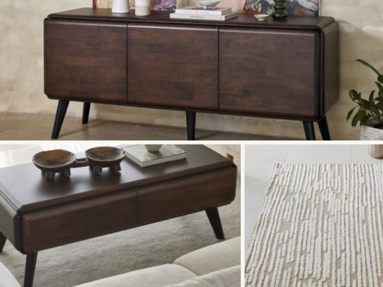 Casa 3PCE Living Room Package | Arabica Walnut