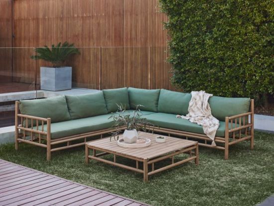 Costa Rica 4PCE Acacia Outdoor Lounge Set | Stone Green