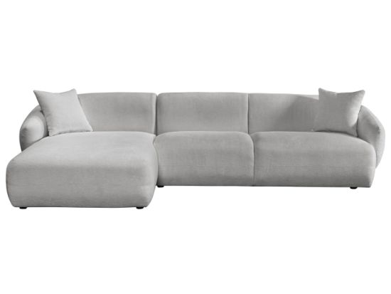 Courbe Light Grey Curved Chaise Sofa | Left Chaise | Sectional Sofa 