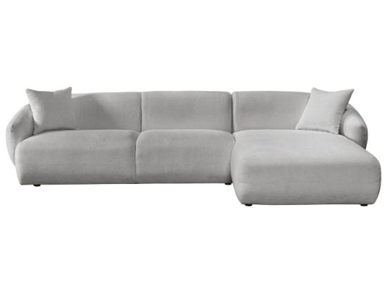 Courbe Light Grey Curved Chaise Sofa | Right Chaise | Sectional Sofa 