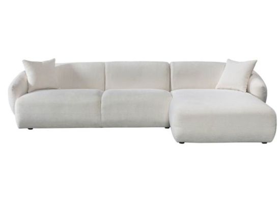 Courbe White Curved Chaise Sofa | Right Chaise | Sectional Sofa 