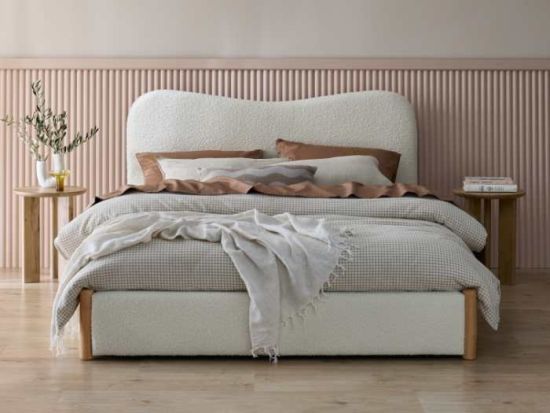 Cove 3PCE Queen Bedroom Suite | Ivory Boucle Fabric