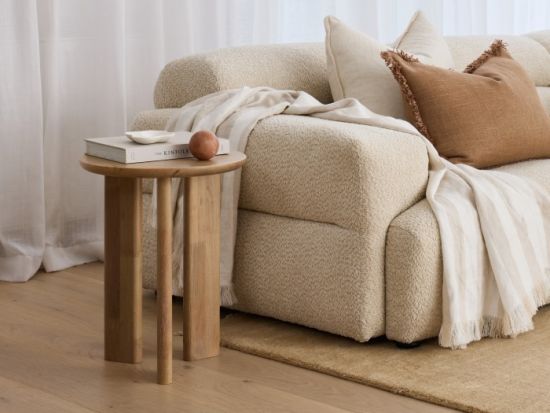 Cove Hardwood Side Table | Natural White Wash