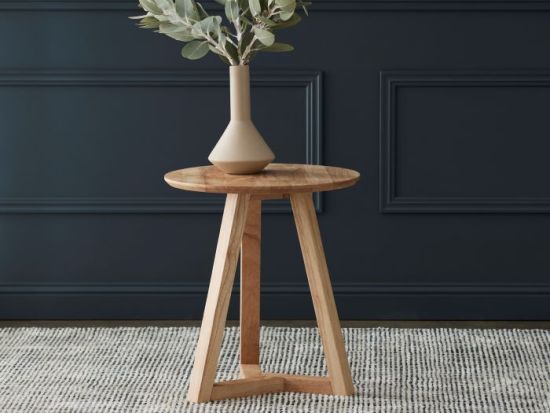 Franki Round Hardwood Side Table | Natural