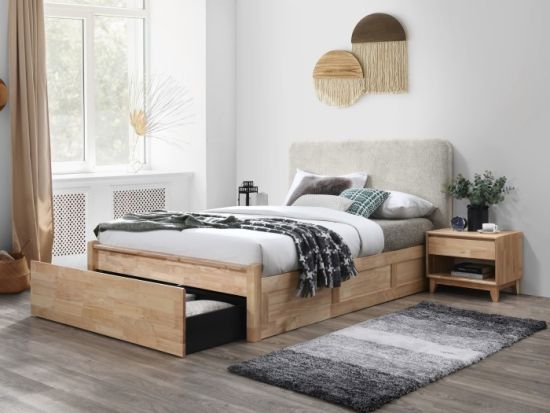 Hideaway 3PCE Queen Bedroom Suite | Natural | Beige Fabric
