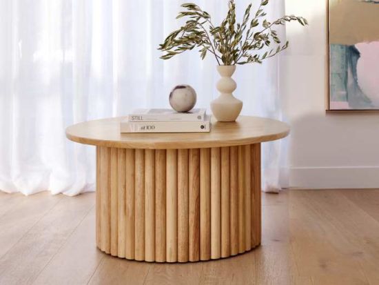 Jasper Round Coffee Table | Natural Hardwood
