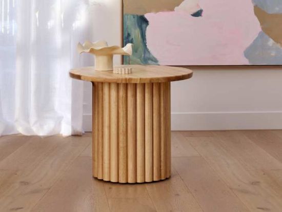 Jasper Round Side Table | Natural Hardwood