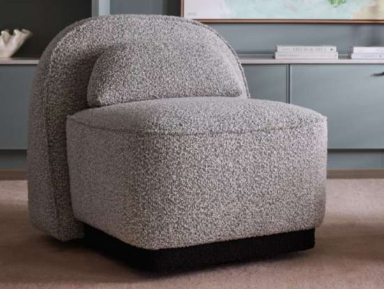 Lunar Swivel Boucle Occasional Chair | Black & White Fabric