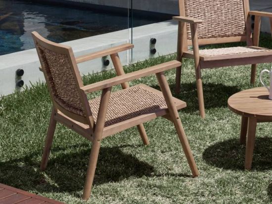 Manado Acacia & Wicker Outdoor Armchair