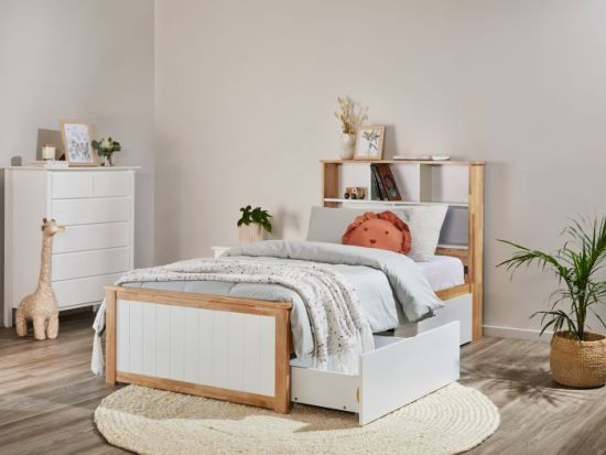 Myer 4PCE Single Bedroom Suite in Natural | Storage