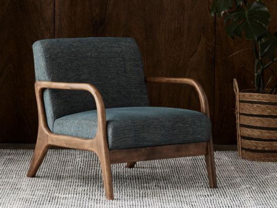 Paris Teal Occasional Chair | Rustic Walnut | Hardwood Frame