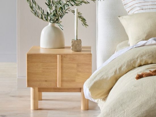 Pelle Side Table 1-Drawer | Natural White Wash