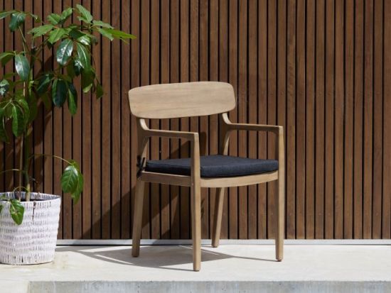 Rixos Acacia Outdoor Dining Chair | Black Fabric